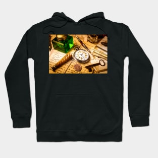 Pocket Watch And Green Ink Well Hoodie